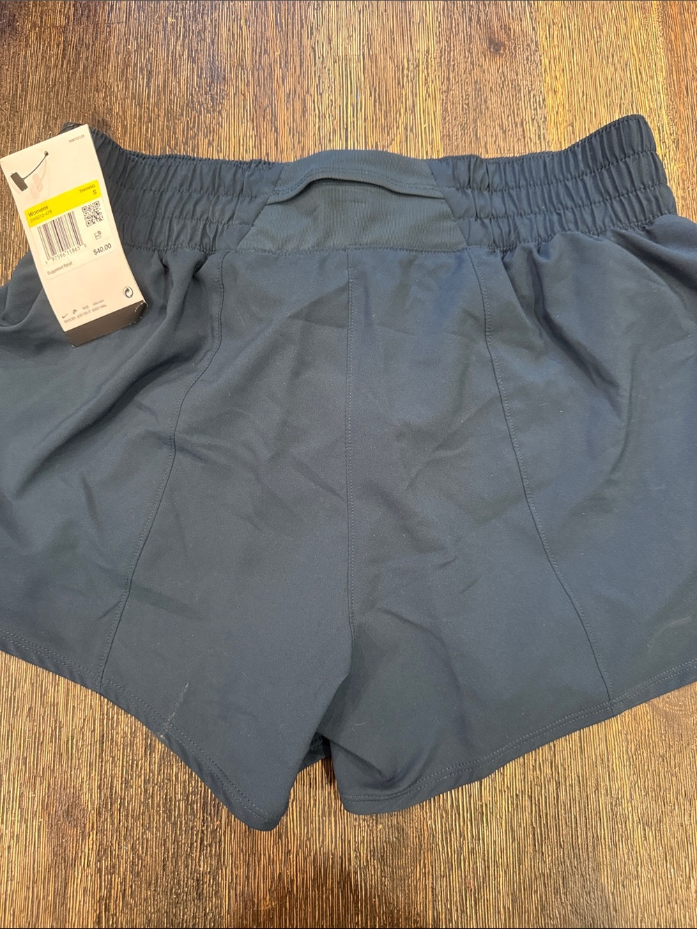 NWT Nike Women's  Athletic Shorts with White Swoosh Navy Blue - Picture 4 of 4